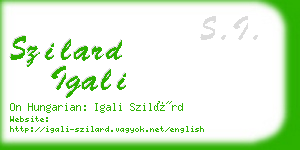 szilard igali business card